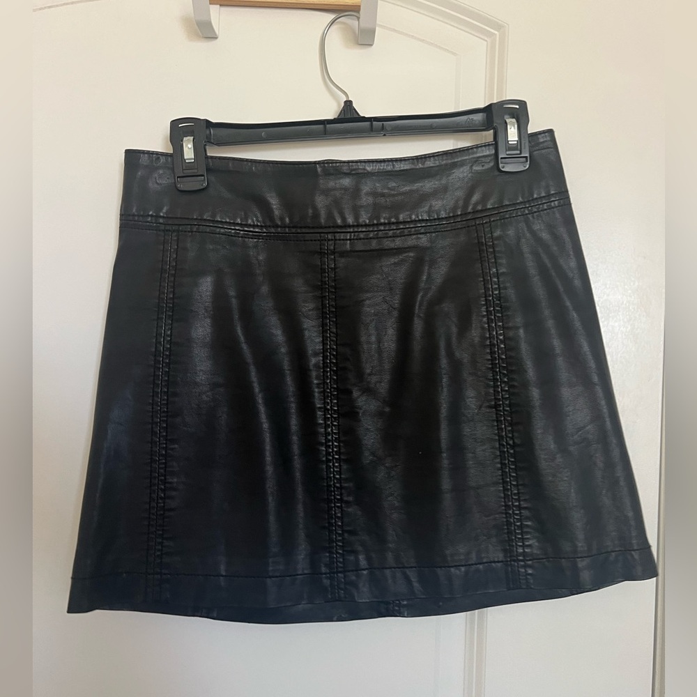 Free People leather mini skirt